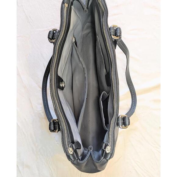 Coach Peyton Jordan Satchel Bag Black Saffiano Leather - Picture 4 of 9